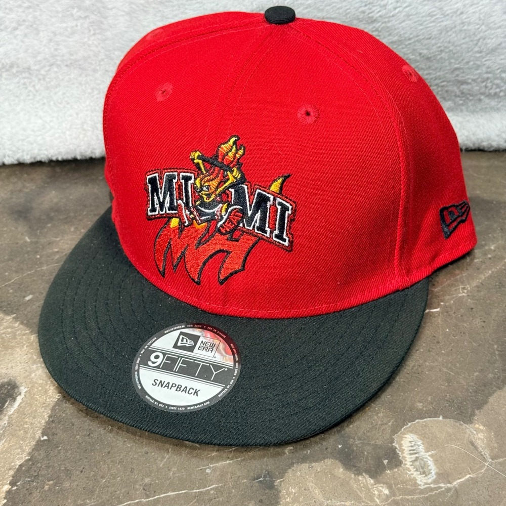 Miami Heat New Era 9FIFTY NBA Basketball Snapback Hat Mascot‎ Red